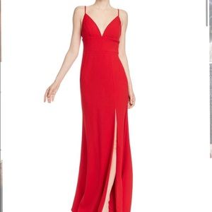 Aqua Scuba Crepe Gown